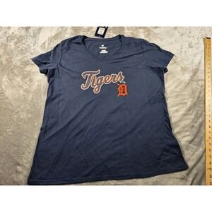 NWT Detroit Tigers MLB American League Women's XL V-Neck T-Shirt Fanatics